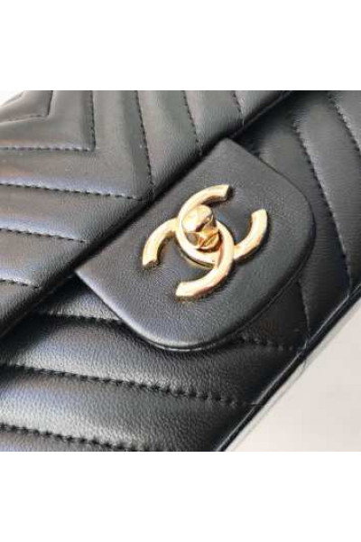 Cумка Chanel Classic Шеврон Golden and Silver Metal Люкс